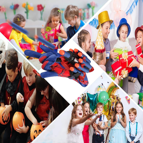 Spider Gloves Man Web Shooter Toy, Spider Kids Plastic Superhero Launcher Glove Hero Movie Launcher with Wrist Toy Set Funny Decorate Children Edu...